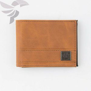 QUIKSILVER STITCHY TAN LEATHER WALLET